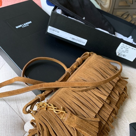 Yves Saint Laurent Fringe Crossbody In Suede - Picture 5 of 6
